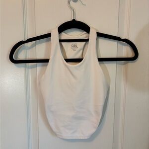 Athleta Girl White Racerback Athletic Crop Tank Top Size M 8-10